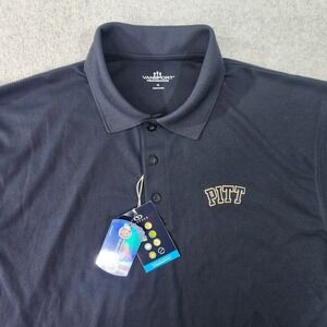 Pittsburgh Pitt Panthers NCAA Polo Golf Shirt Mens XL‎ Blue Vansport Performance